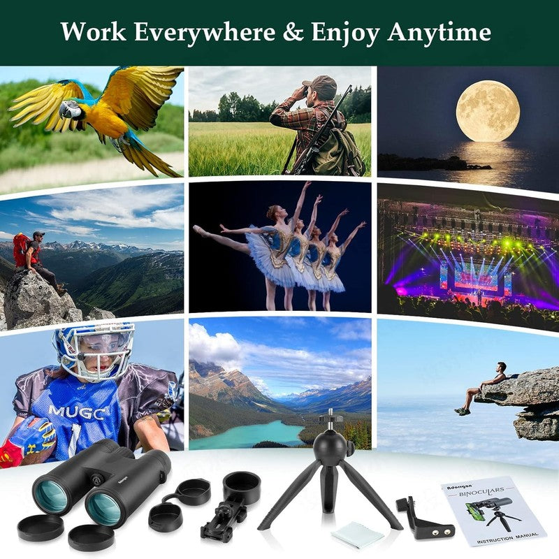 12X42 HD Binoculars with Tripod & Phone Adapter for Bird Watching Adventure5