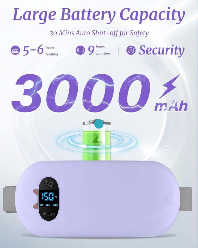 Cordless Heating Pad Back Belt 6 Heat Vibrating Modes Pain Relief Purple5