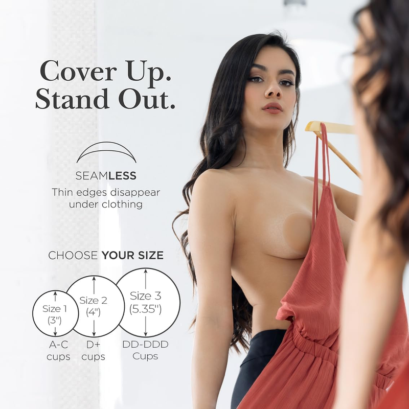 Nipple Covers for Women Reusable Silicone Pasties with Travel Case Lift3