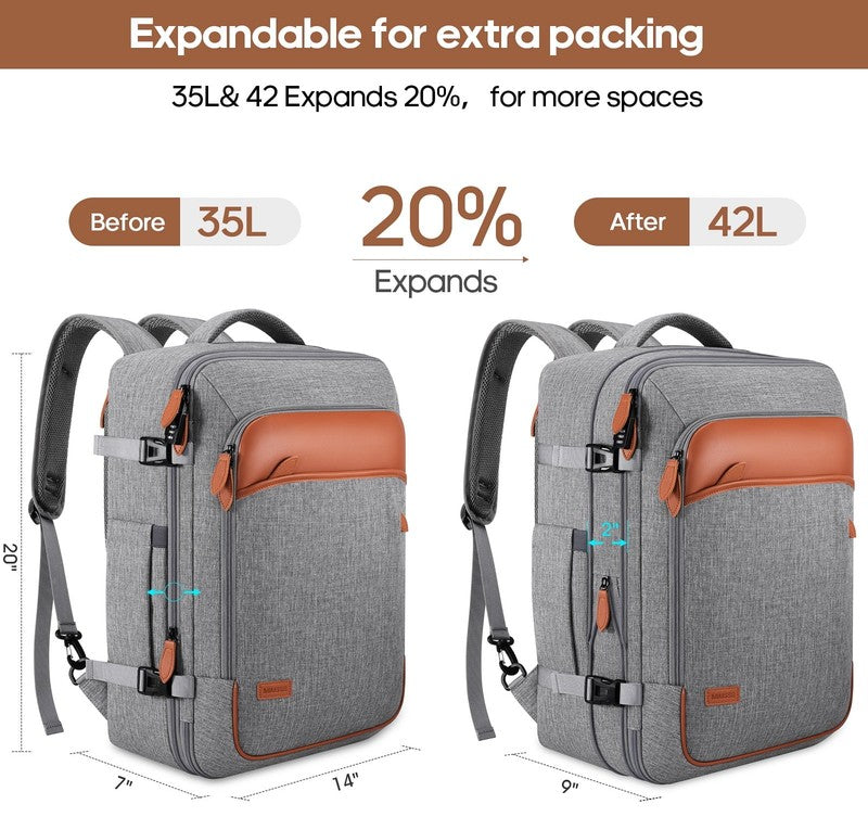 Travel Backpack 42L Carry On Flight Approved Expandable Waterproof4