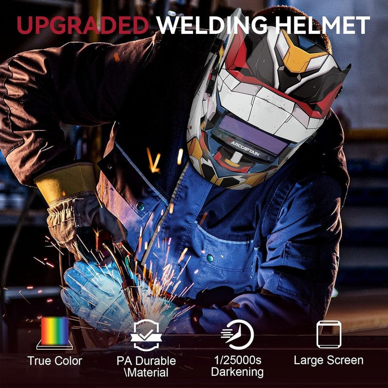 Auto Darkening Welding Helmet Mobilefighter True Color 4 Arc Solar Powered3