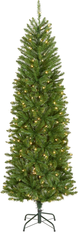Pre-Lit Kingswood Fir Slim Christmas Tree 6.5Ft  250 Clear Lights Green9