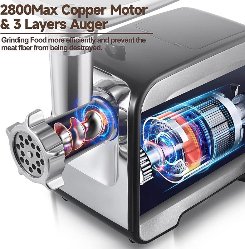 Meat Grinder, Sausage Stuffer, [2800W Max] Electric Meat Mincer with Stainless S5