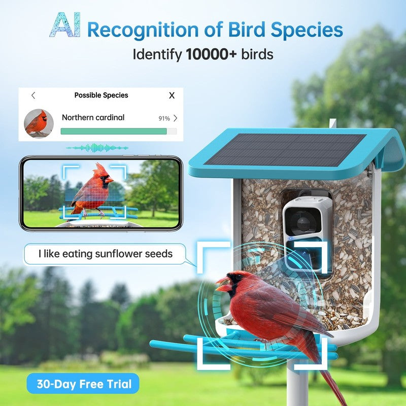 Smart Bird Feeder with Camera-2L Solar Bird House with Camera-Ai Recognition Bir4