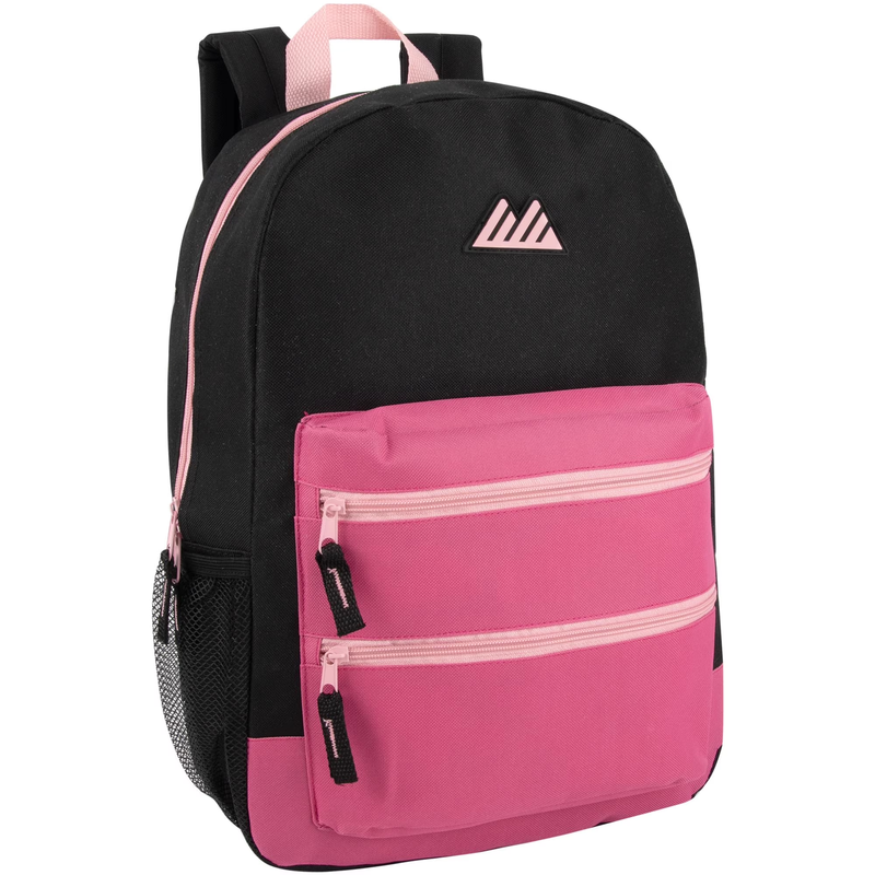 Black Red Multipocket Backpack 17" Travel School Commuter10