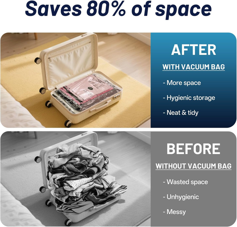 Travel Vacuum Storage Bags Electric Pump 16 Pack Compression Luggage4
