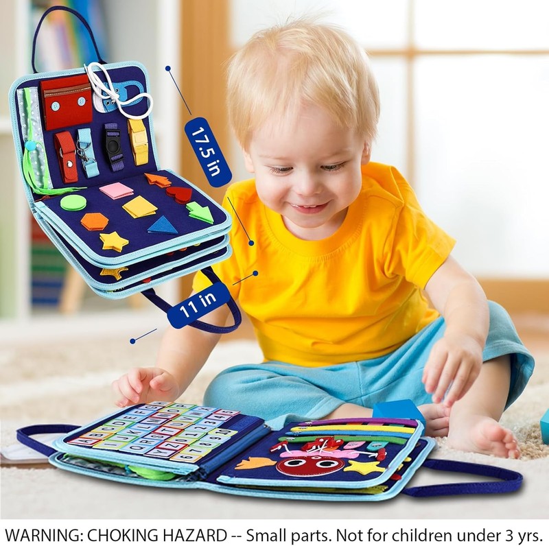 Toddler Busy Board Montessori Toys for Boys, Sensory Book Educational Activities4