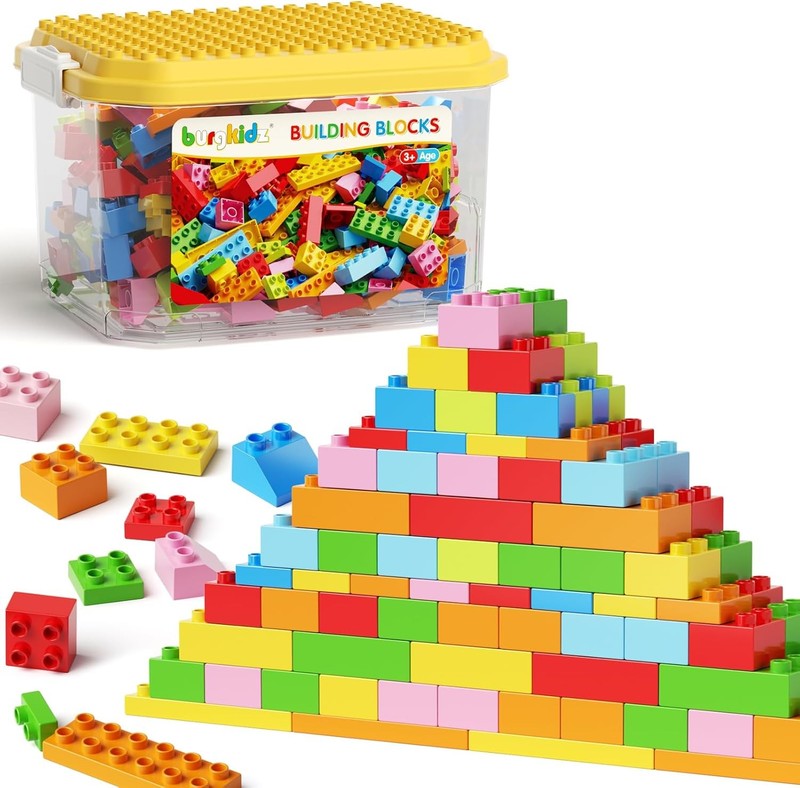 150PCS Jumbo Building Blocks STEM Educational Toy w Storage Box Ages 3+8