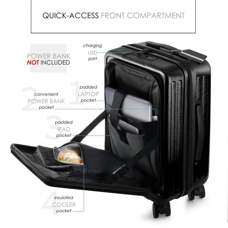 22" Hardside Carry on Luggage 22X14X9 Airline Approved and Expandable Luggage, F6