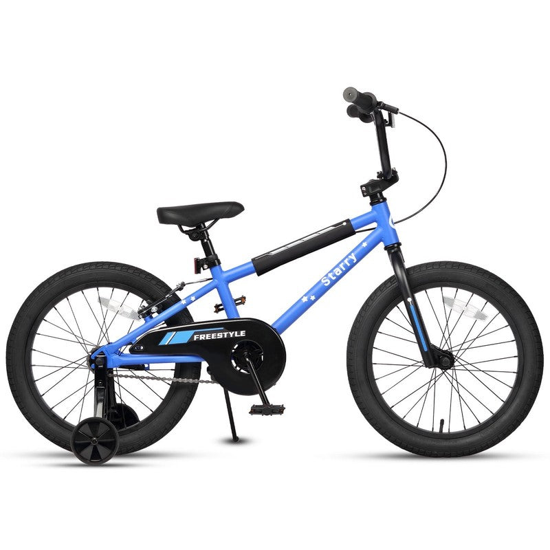 18in Kids BMX Bike w/ Training Wheels Coaster Brake Ages 6 9 Blue1