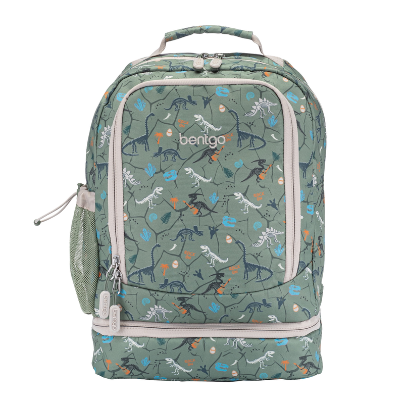Kids Prints 2 In 1 Backpack & Insulated Lunch Bag   Dino Fossils0