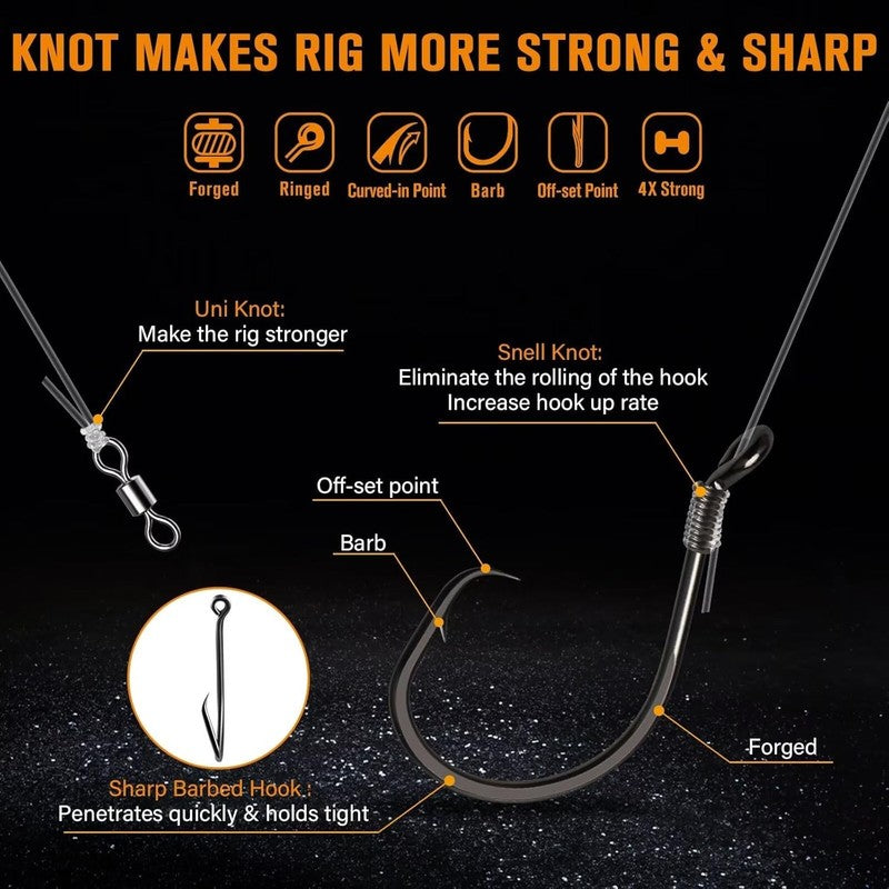 Santee Catfish Rigs with Circle Hooks - 3 or 6 Pack Options Available2