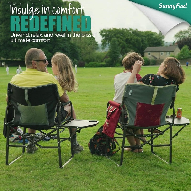 Oversized Camping Directors Chair, Portable Folding Lawn Chairs for Adults Heavy3