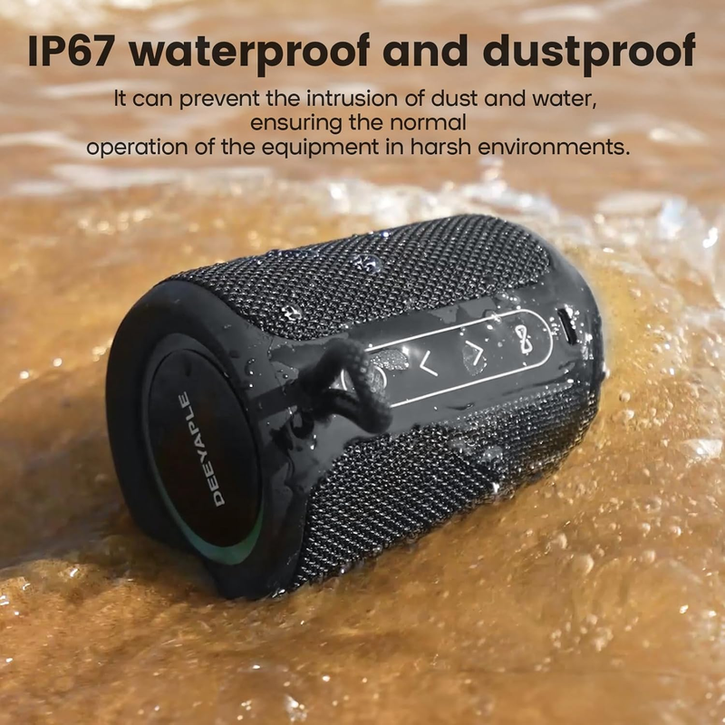 Wireless Bluetooth Speaker IP67 Waterproof 15W Stereo LED Portable Speaker4
