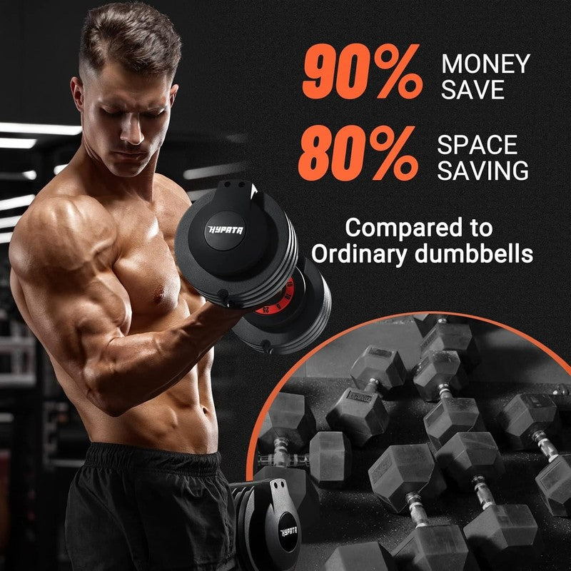 25/55lb Adjustable Dumbbell Pair Men & Women Home Workout Fitness Weights2