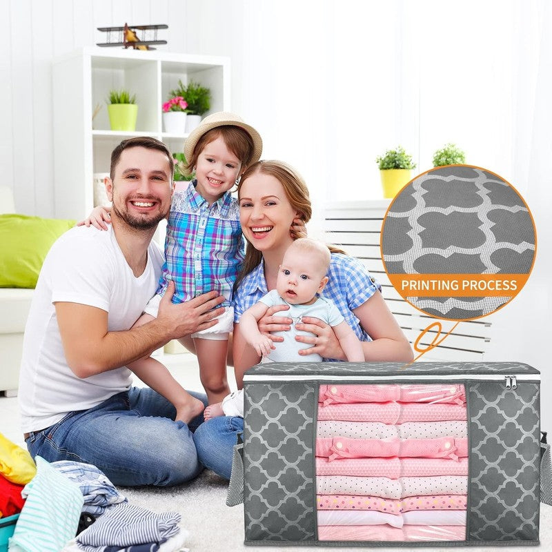 6 Pack 90L Clothes Storage Bags, Large Closet Organizers with Handles4
