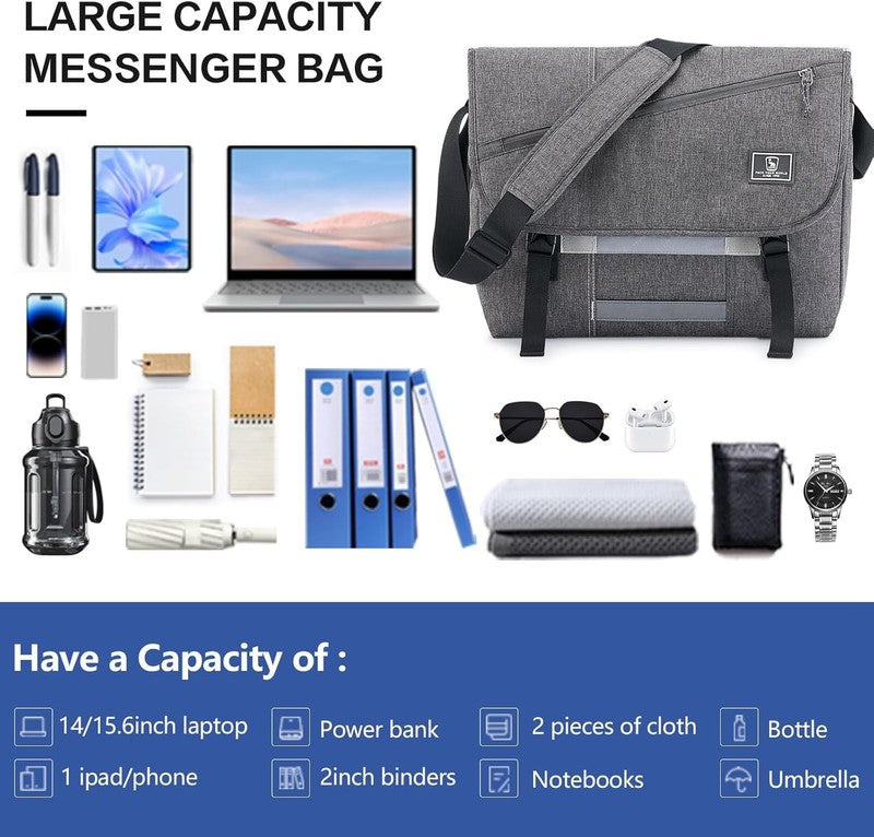 Messenger Bag 14 Inch Laptop Crossbody Satchel Shoulder Travel Office Briefcase6
