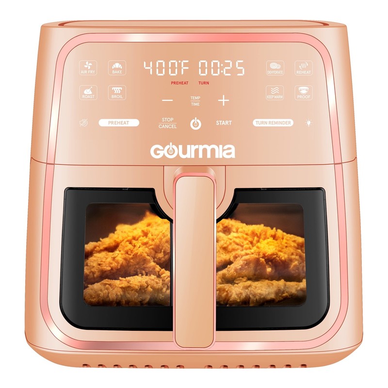 8 Quart Digital Window Air Fryer, with 8 One Touch Functions, Peach, New4