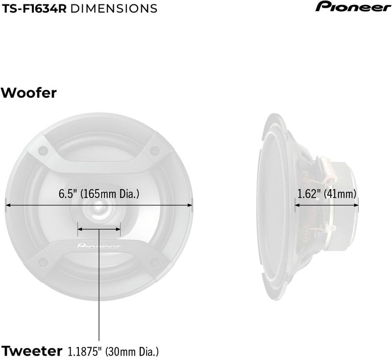 F Series TS F1634R 6.5” 2 Way Speakers (Pair) – 200W Max, Balanced Sound + Smoot5