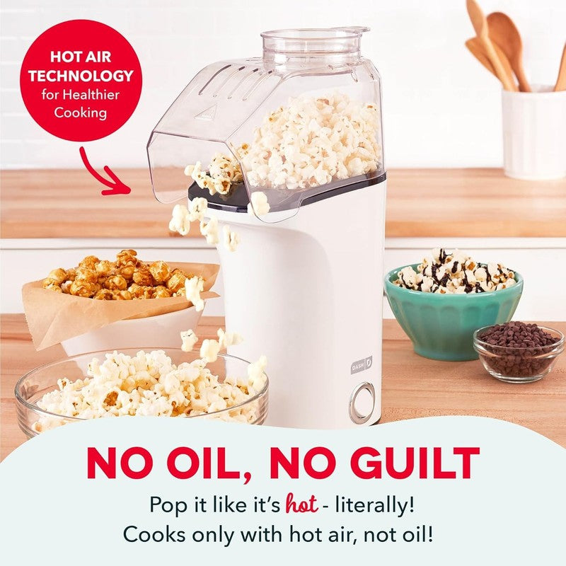 Fresh Pop Popcorn Maker - Oil-Free, Air Popcorn Popper - with Measuring Cup & Re3