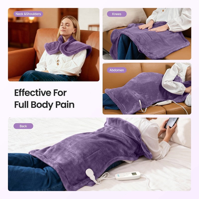 "24X37" Shoulder Heating Pad for Back Pain Relief, Electric Large Heating Pad fo1