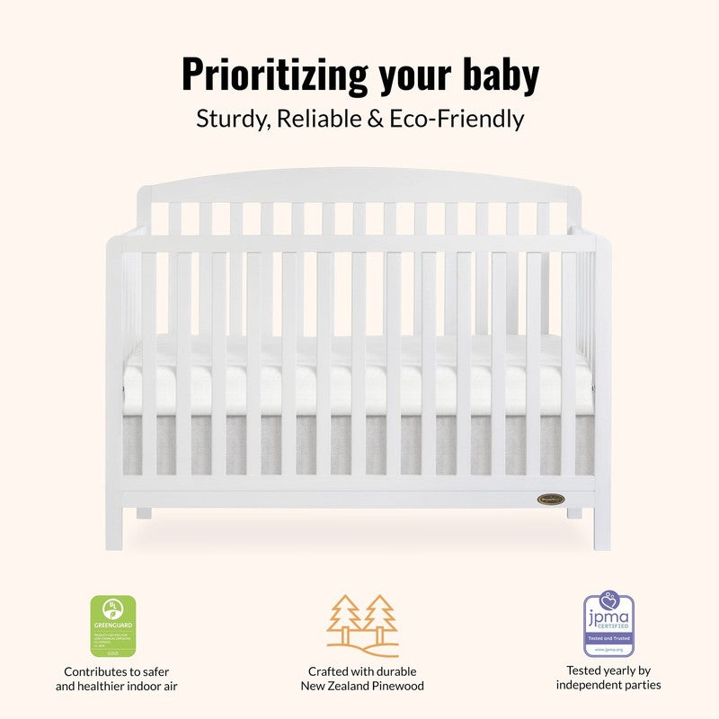 Odelle 5-in-1 Convertible Crib Toddler Day Kids Full Bed White2