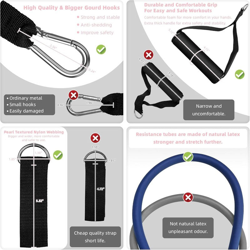 Resistance Bands w/ Handles Door Anchor Stretch Bands for Home Gym Workout2