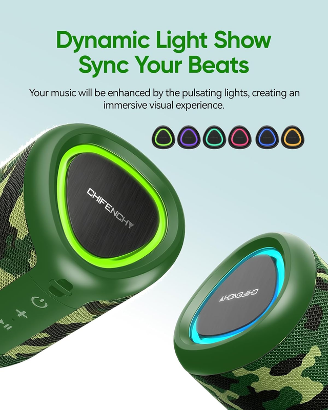 Portable Bluetooth Speaker BT 5.3 IPX5 Waterproof TWS Outdoor Camping2