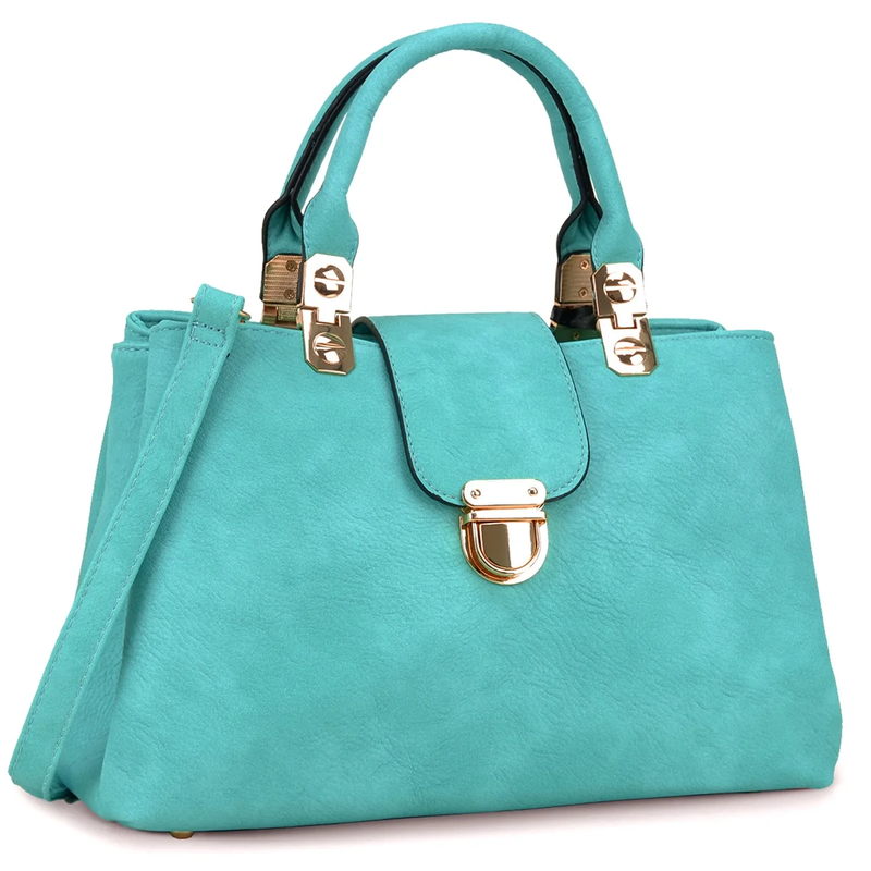 Women Satchel Handbag Vegan Leather Top Handle Medium Tote Shoulder Bag10