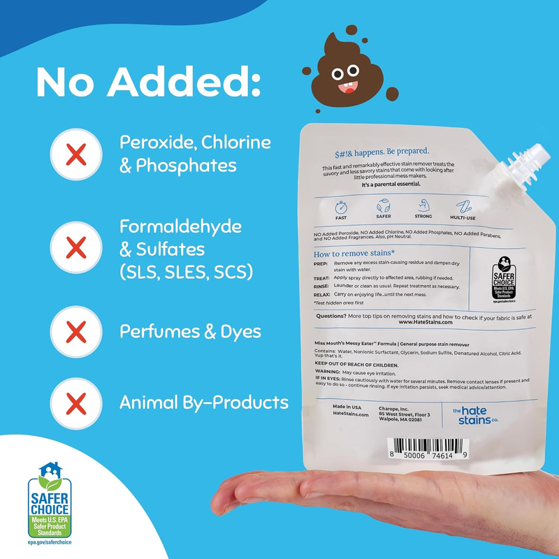 Miss Mouth Messy Eater Stain Remover Kit 2 Spray + 16oz Refill Baby4