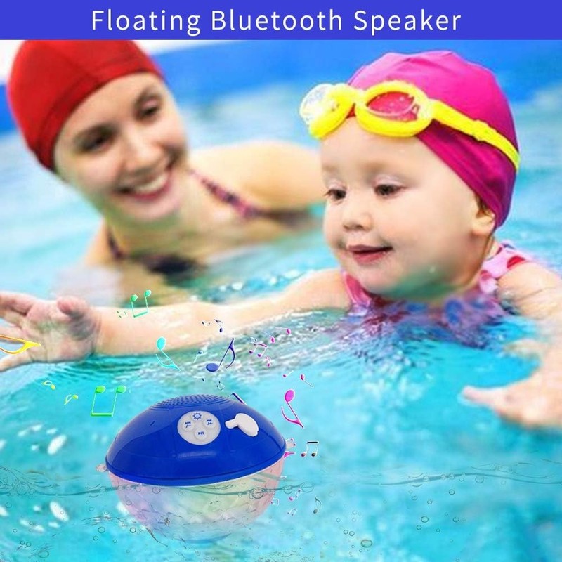 Bluetooth Pool Speaker with Colorful Light, Portable Floating Pool Speaker IP68 3