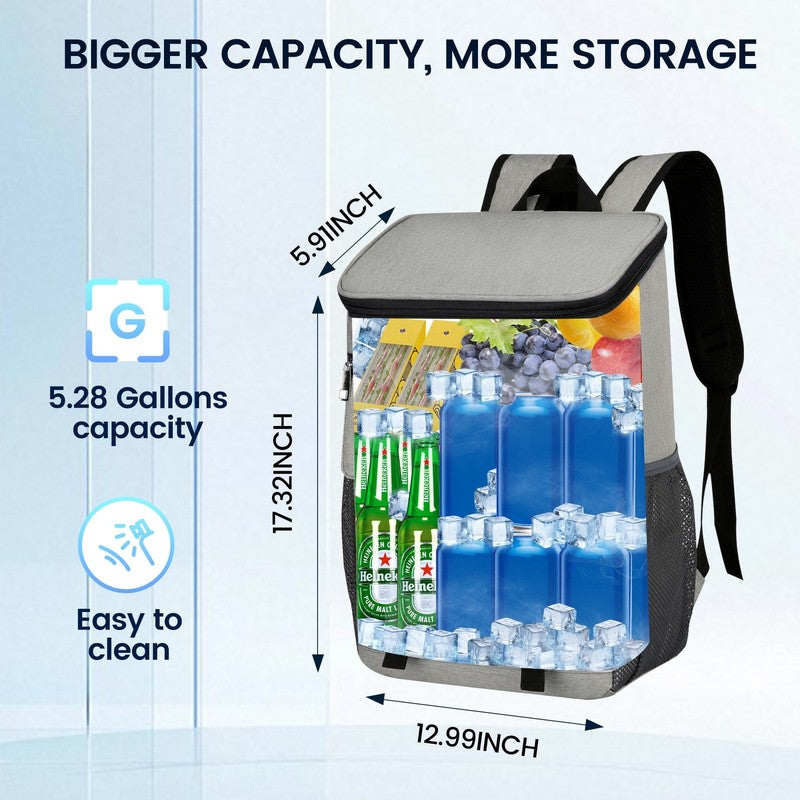 30 Can Insulated Backpack Cooler Bag   Waterproof & Portable for Outdoor Fun2