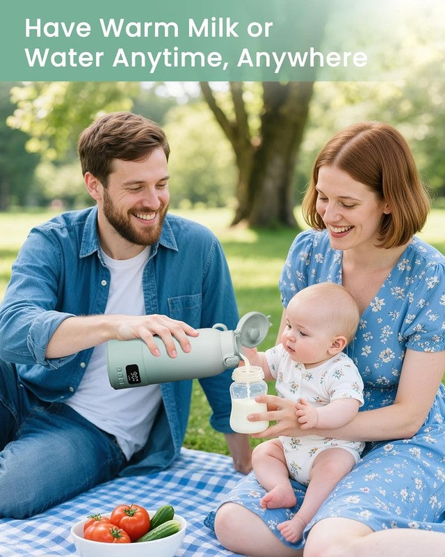 Portable Baby Bottle Warmer 17oz Dual Heat Fast Travel Outdoor Green1