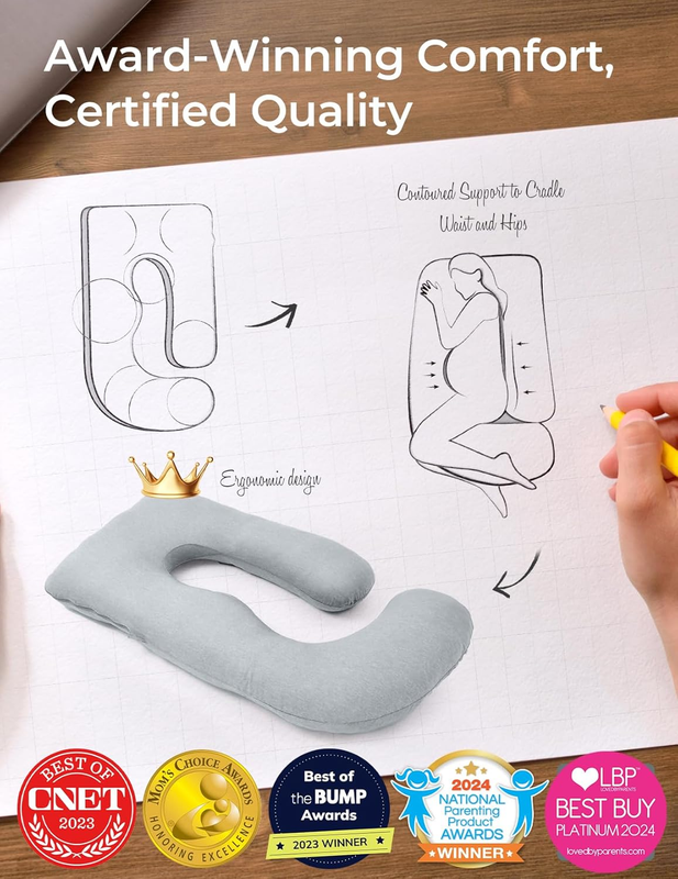 57in U Shaped Pregnancy Pillow Cooling Cover Full Body Maternity4