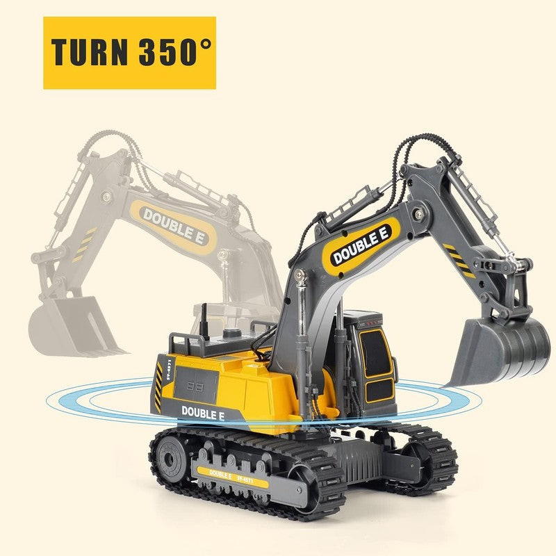 Remote Control Excavator Toy Gray Hydraulic RC Construction Vehicle for Kids1