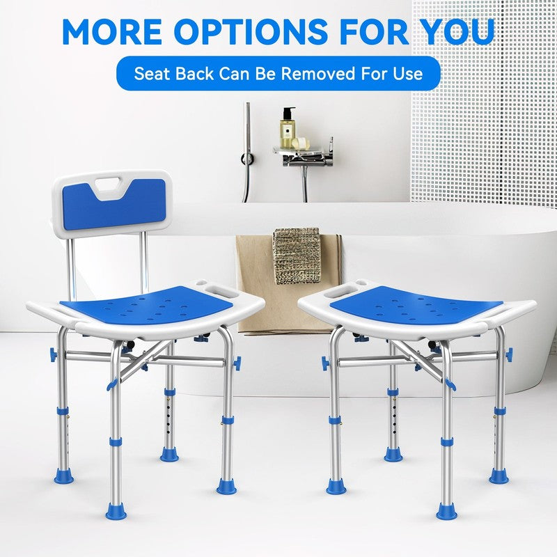 Heavy Duty 500lb Shower Chair with Back, Height Adjustable Bath Stool6