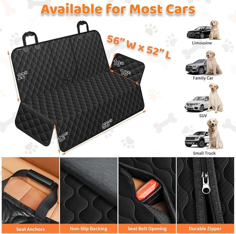 Dog Car Seat Cover Back Seat, Waterproof Bench Cover w/ Armrest Fit, Nonslip5