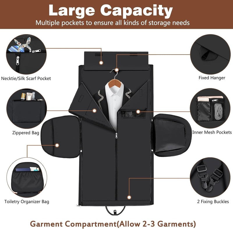 Garment Duffel Bag Travel Convertible Carry On Weekender w/ Shoe Pouch 3Pcs2