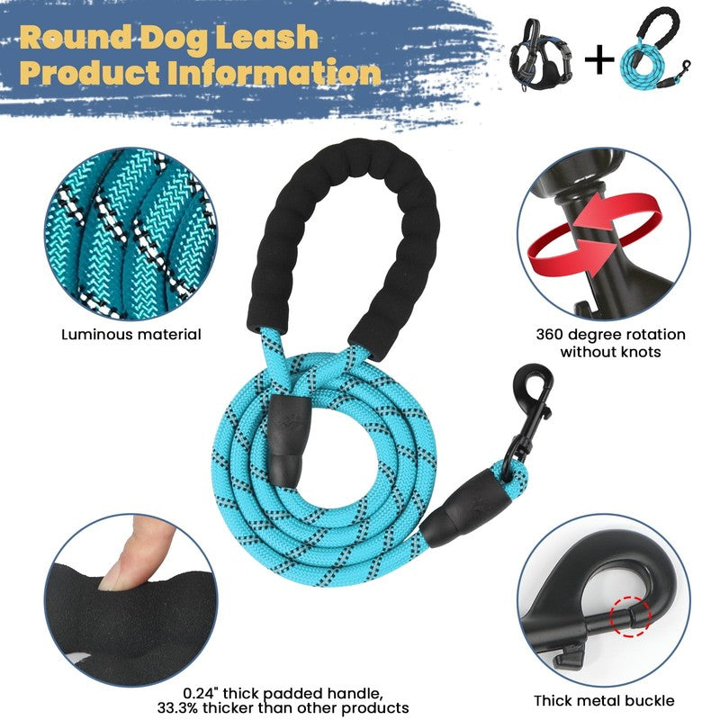 No Pull Dog Harness & Leash Set, Reflective Adjustable Soft Vest Small4
