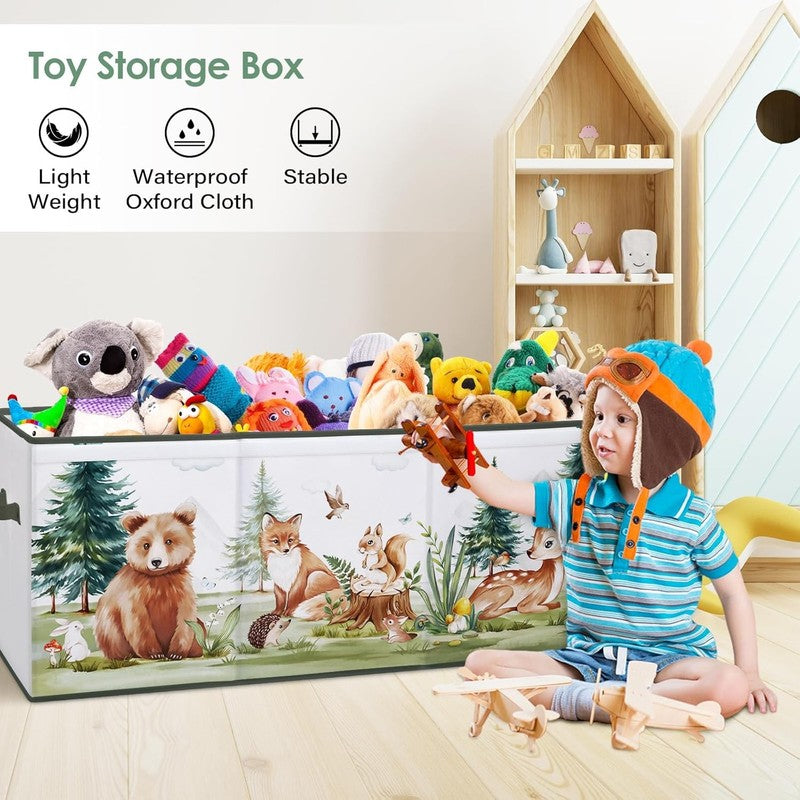 Large Toy Box Chest Collapsible Oxford Storage Box Kids Flip Lid4