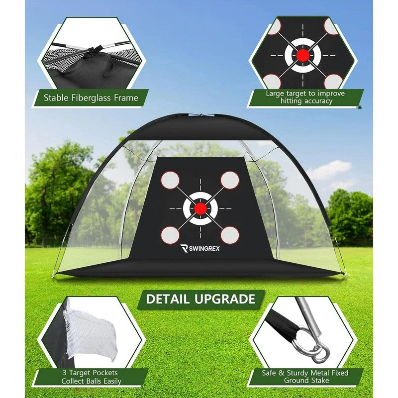 10X7Ft Golf Practice Net with Mat & Target – Backyard Driving & Chipping Aid2