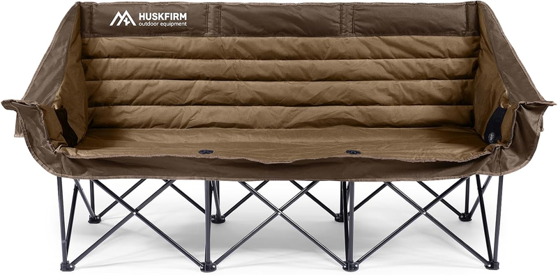 3 Person Folding Camping Chair Oversized Double Loveseat w/ Cup Holders6