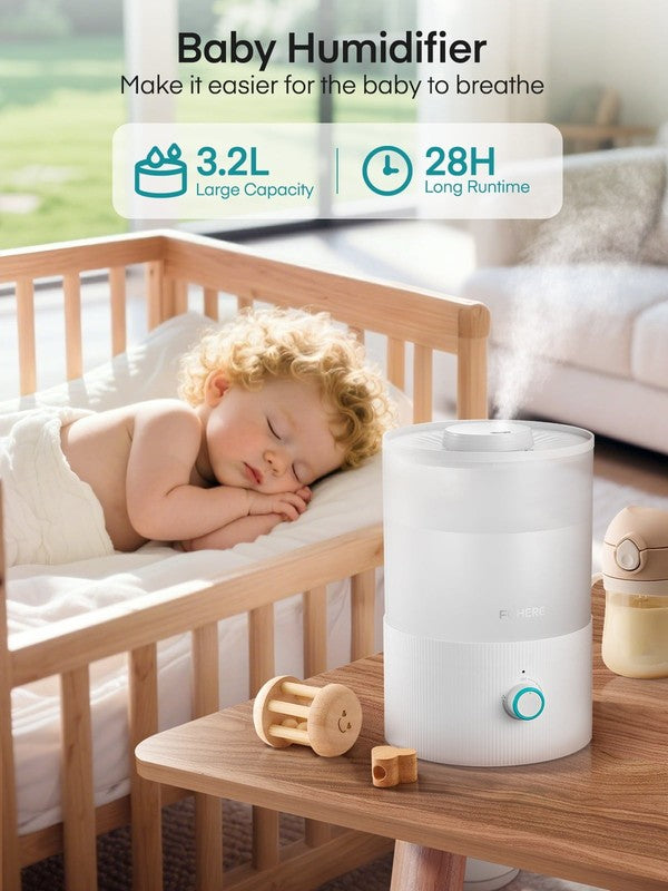 3.2L Cool Mist Humidifier w/ Oil Diffuser 7 Color Light Auto Shut Off White1