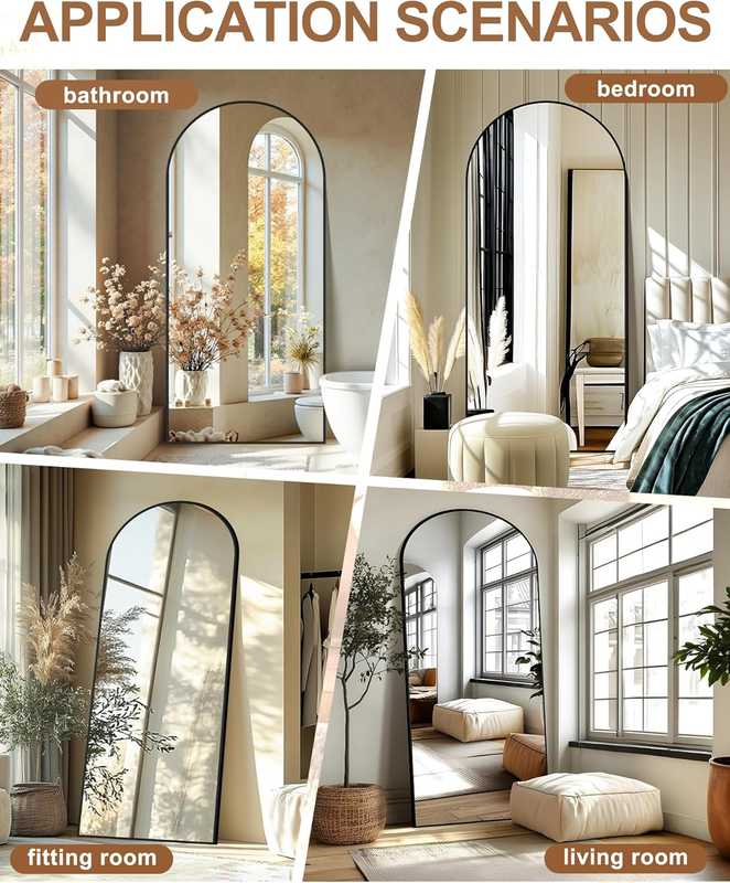Full Length Mirror, Large Floor Mirror for Wall, Bedroom, Bathroom, Living Room 7