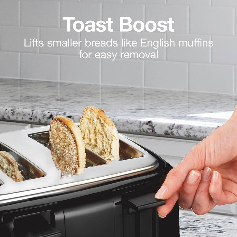 4 Slice Toaster Black - Extra Wide Slots, 7 Shades, Bagel, Auto Shut-Off4