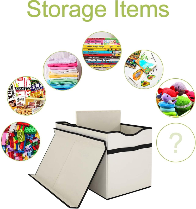 Toy Box Chest Collapsible Kids Storage Bins Organizer Boxes Extra Large Beige3
