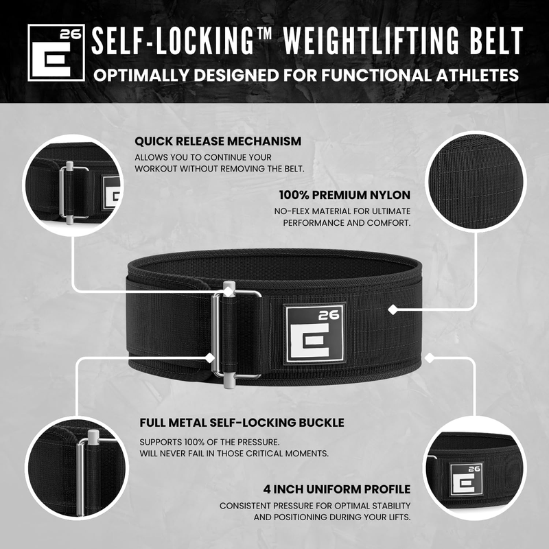 Self Locking Weight Lifting Belt Premium Support for Deadlift Training Men Women2