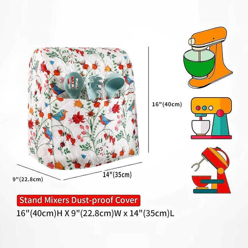 Stand Mixer Cover Fits KitchenAid 5 8 Qt Dust Cover w/ Storage Pockets1
