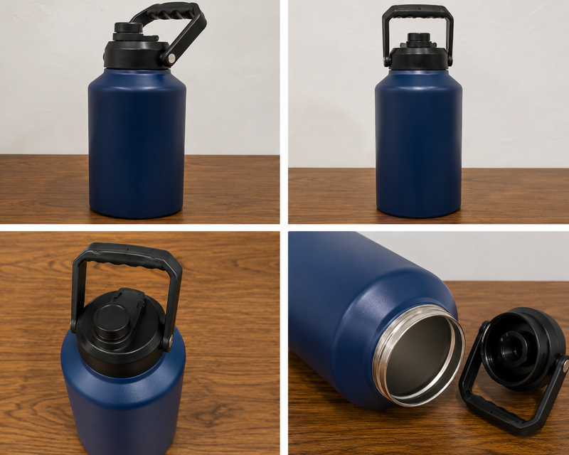 1 Gallon 128oz Stainless Steel Insulated Water Jug with Handle Vacuum Blue0