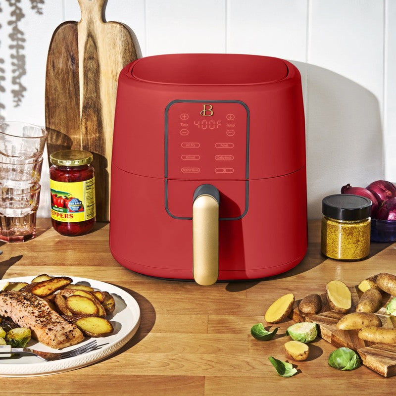 6 Qt Air Fryer w/ Turbocrisp Technology Evergood Ceramic Nonstick Tomato Red1